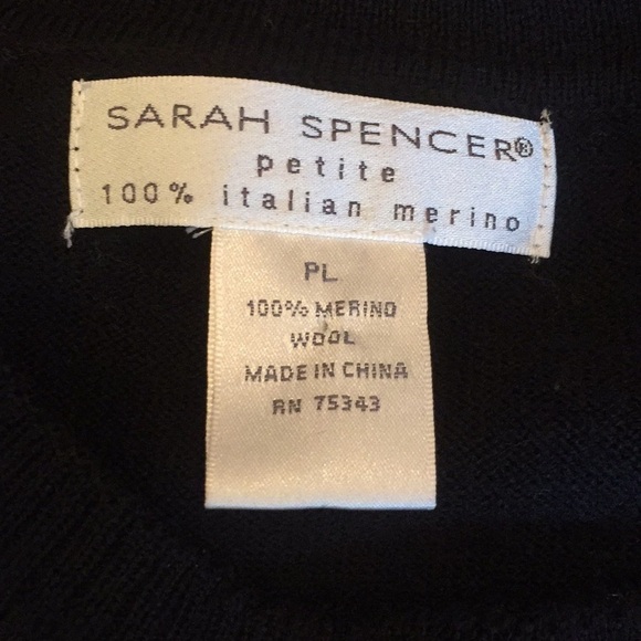 SARAH SPENCER Italian Merino Wool Cardigan - Black - Sarah Spencer - Picture 3 of 7